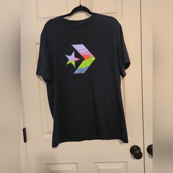 Converse Black Men's Chevron Sunset T-Shirt Size XL - Picture 1 of 6